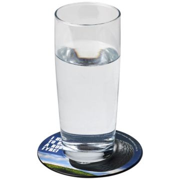 Podkładka okrągła Brite-Mat® z recyklingowanego materiału-Czarny – Gift Design