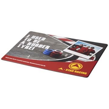 Podkładka pod mysz Brite-Mat® z opon poddanych recyklingowi-Czarny – Gift Design