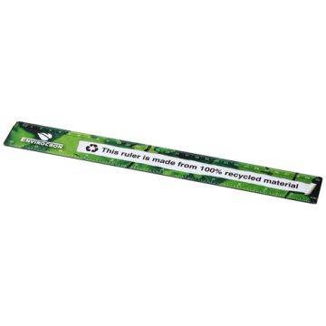 Linijka Terran o długości 30 cm w całości wykonana z tworzyw sztucznych pochodzących z recyklingu-Czarny – Gift Design