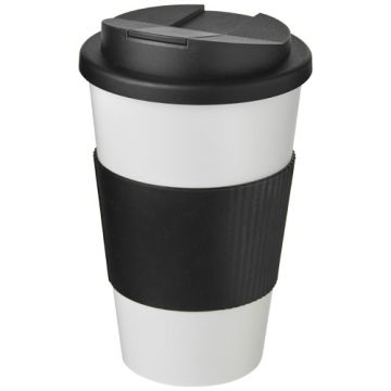 Kubek Americano® 350 ml z uchwytem i pokrywką chroniącą przed rozlaniem-Biały – Gift Design