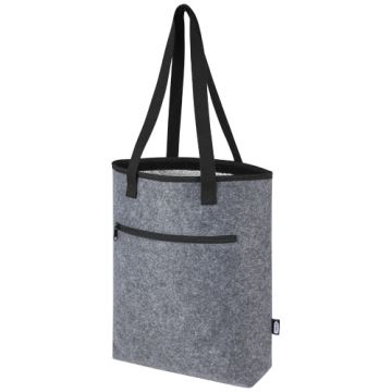 Felta torba termoizolacyjna na zakupy z filcu z recyklingu posiadającego certyfikat GRS o pojemności 12 l-Średni szary – Gift Design