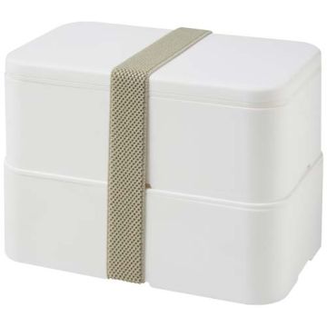 MIYO POP dwupoziomowe pudełko śniadaniowe 700+700 ml-Biały – Gift Design