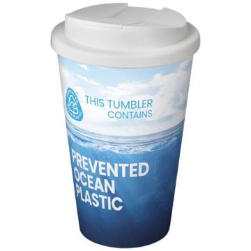 Brite-Americano® POP 350 ml termoizolowany kubek z pokrywką zabezpieczającą przed rozlaniem-Biały – Gift Design
