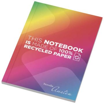 Notatnik A6 Novella Austen z miękką okładką wykonaną z materiału z recyklingu, 50 kartek-Biały – Gift Design