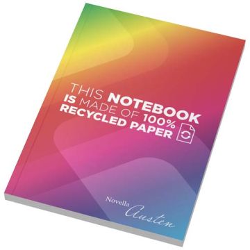 Notatnik Novella Austen w formacie A5 z miękką okładką wykonaną z papieru z recyklingu – 100 kartek w linie-Biały – Gift Design