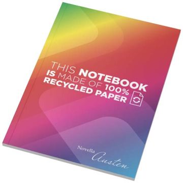 Notatnik Novella Austen w formacie A5 z miękką okładką wykonaną z papieru z recyklingu – 50 kartek w linie-Biały – Gift Design