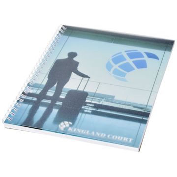 Notatnik Desk-Mate® w formacie A5 z przedziałką i okładką wykonaną z PP-Biały – Gift Design