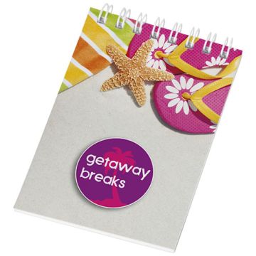 Notatnik Desk-Mate® w formacie A7 z przedziałką-Biały – Gift Design