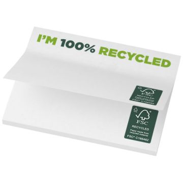 Karteczki samoprzylepne z recyklingu o wymiarach 100 x 75 mm Sticky-Mate®-Biały – Gift Design