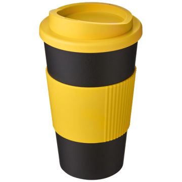 Americano® 350 ml termoizolowany kubek z uchwytem-Żółty – Gift Design