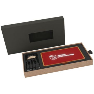 SCX.design P36 podświetlany bezprzewodowy powerbank 5000 mAh-Średnia czerwień – Gift Design