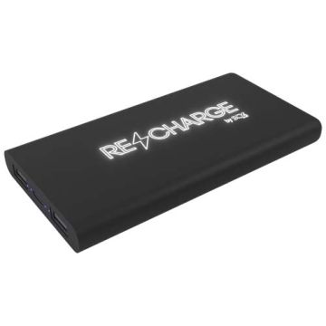 SCX.design P40 podświetlany bezprzewodowy powerbank 10 000 mAh-Czarny – Gift Design