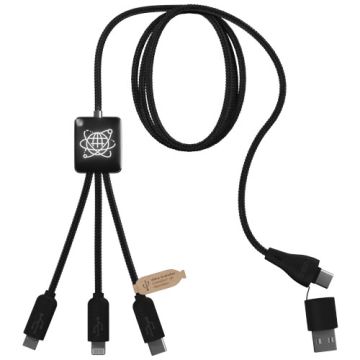 SCX.design C45 kabel 5 w 1 z tworzywa PET pochodzącego z recyklingu umożliwiający transfer danych-Czarny – Gift Design