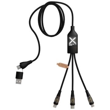 SCX.design C50 kabel szybkiego ładowania 5 w 1 o mocy 100 W-5 A z wyświetlaczem cyfrowym-Czarny – Gift Design