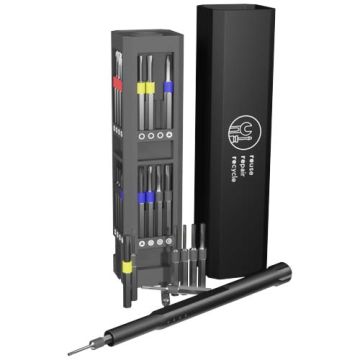 Wkrętak i 30-częściowy zestaw naprawczy SCX.design T20 w aluminiowej obudowie-Czarny – Gift Design