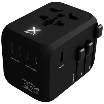 SCX.design T16 uniwersalny adapter podróżny-Czarny – Gift Design