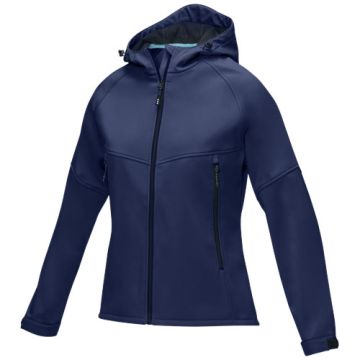 Damska kurtka softshell Coltan z materiałów z recyclingu z certyfikatem GRS-Granatowy – Gift Design