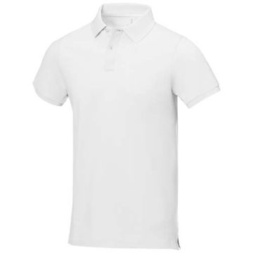 Męskie polo Calgary z krótkim rękawem 200 g-m²-Biały – Gift Design