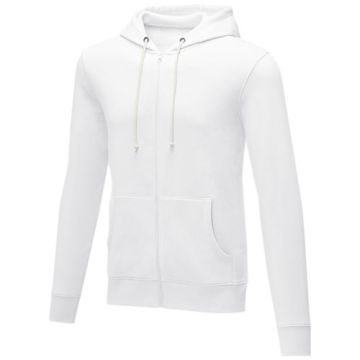 Charon męska zapinana na zamek bluza z kapturem 240 g-m²-Biały – Gift Design