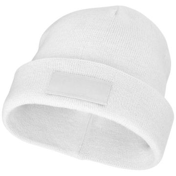 Czapka typu beanie Boreas z naszywką-Biały – Gift Design