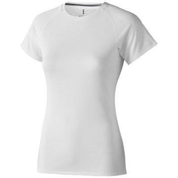 Damski T-shirt Niagara z krótkim rękawem z dzianiny Cool Fit odprowadzającej wilgoć 145 g-m²-Biały – Gift Design