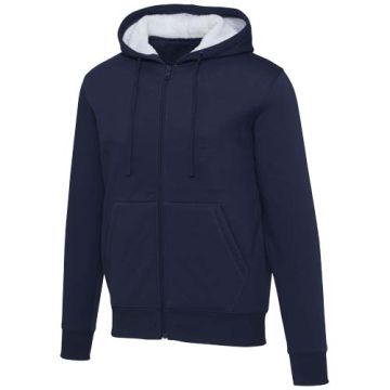 Natron bluza sherpa z kapturem z zamkiem błyskawicznym na całej długości 320 g-m²-Granatowy – Gift Design