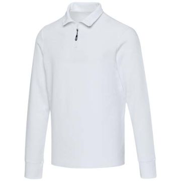Apollo koszulka polo z zamkiem do połowy i długimi rękawami, uniseks 245 g-m²-Biały – Gift Design