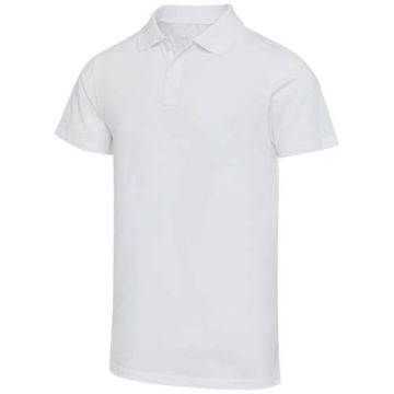 Graphite organiczna koszulka polo unisex o gramaturze 180 g-m², z krótkim rękawem i certyfikatem OCS-Biały – Gift Design
