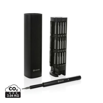 Śrubokręt Gear X, 56 końcówek, aluminium z recyklingu – Gift Design