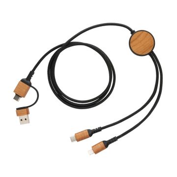 Kabel do ładowania 6 w 1 Ohio, plastik z recyklingu – Gift Design