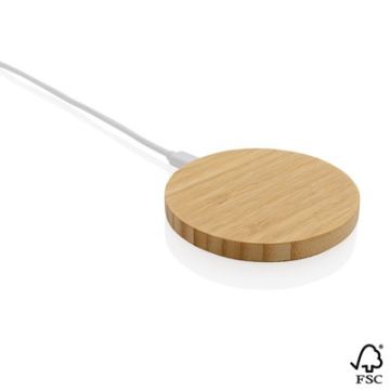 Bambusowa ładowarka bezprzewodowa 15W – Gift Design