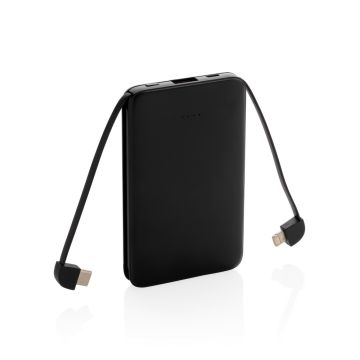 Power bank 5000 mAh, zintegrowany kabel 3 w 1 – Gift Design