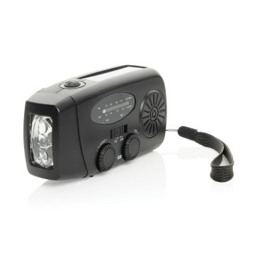 Radio survivalowe AM-FM, power bank 1800 mAh, latarka RescueWave – Gift Design