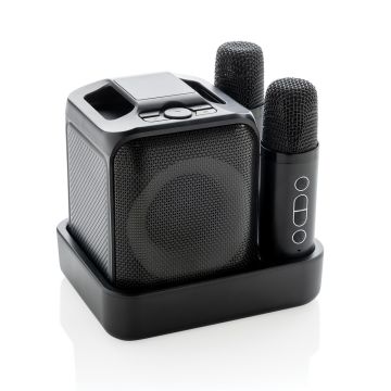 Zestaw do karaoke Singvibe, głośnik bezprzewodowy i dwa mikrofony – Gift Design