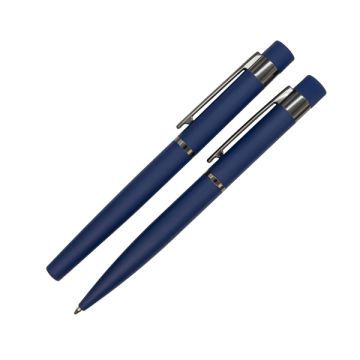 Zestaw piśmienniczy Softis, granatowy – Gift Design