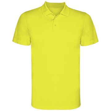 Monzha sportowa koszulka męska polo z krótkim rękawem 150 g-m²-Fluorescencyjny żółty – Gift Design