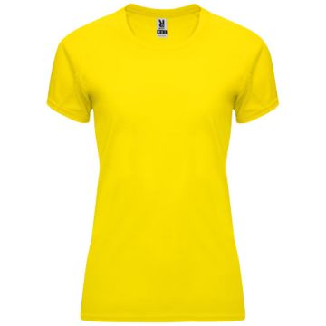 Bahrain sportowa koszulka damska z krótkim rękawem 135 g-m²-Żółty – Gift Design