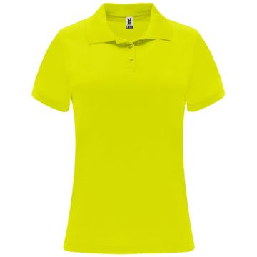 Monzha sportowa koszulka damska polo z krótkim rękawem 150 g-m²-Fluorescencyjny żółty – Gift Design