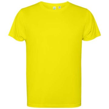 Estoril koszulka męska z krótkim rękawem 125 g-m²-Fluorescencyjny żółty – Gift Design