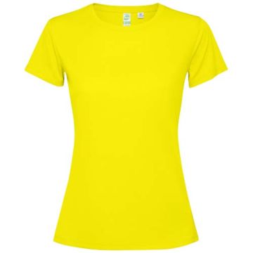 Estoril damska koszulka z krótkim rękawem 125 g-m²-Fluorescencyjny żółty – Gift Design