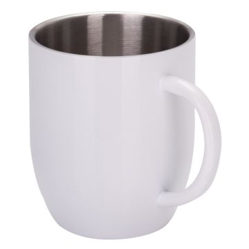 Kubek stalowy Day Alis z powłoką sublimacyjną 350 ml, biały – Gift Design