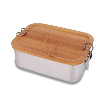 Stalowy lunch box Somerton 800 ml, srebrny – Gift Design