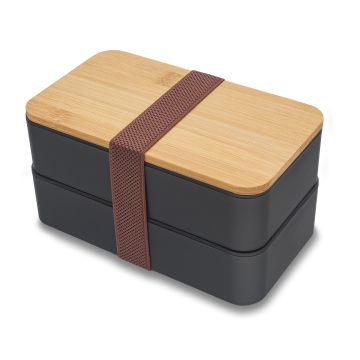 Victor lunch box podwójny 1000 ml, czarny – Gift Design