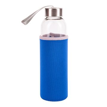 Szklana butelka Vim 500 ml, niebieski – Gift Design