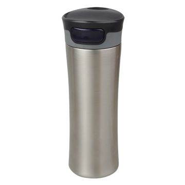 Kubek termiczny Telescope 430 ml, czarny-srebrny – Gift Design