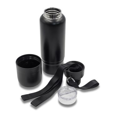 Wielofunkcyjna butelka termiczna Multina 500 ml, czarny – Gift Design