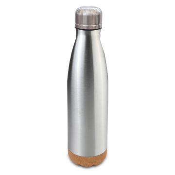 Butelka termiczna z korkowym spodem Jowi 500 ml, srebrny – Gift Design