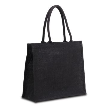 Torba na zakupy z juty Nice Shopper, czarny – Gift Design