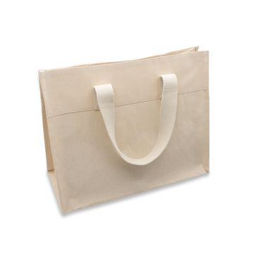 Torba bawełniana z kieszonką Alinea, beżowy – Gift Design