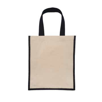 Torba bawełniana z jutą Fibra, czarny – Gift Design
